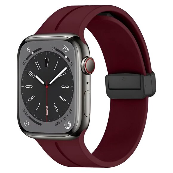 Apple Watch Band Waterproof Magnetic Adjustable Stylish Strap Watch Band WineRed - Picture 9 of 11